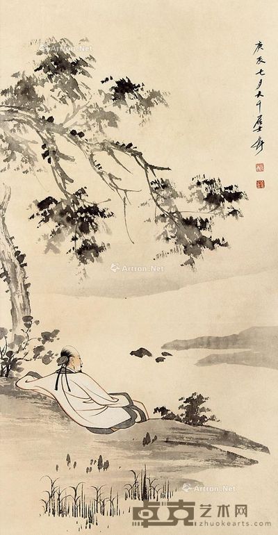 张大千 人物 67×36cm