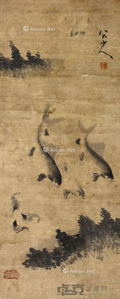 八大山人 鱼 90×36cm