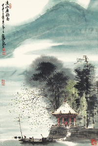 孙永  山水 溪山春韵图