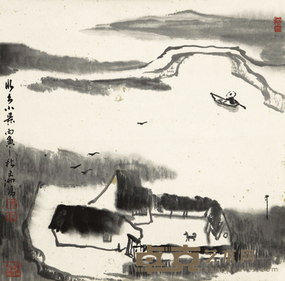 曹文驰  水乡小景 40×40cm 约1.4平尺