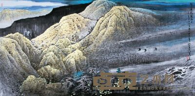 江爱松 群山焕彩艳阳天 68×136cm