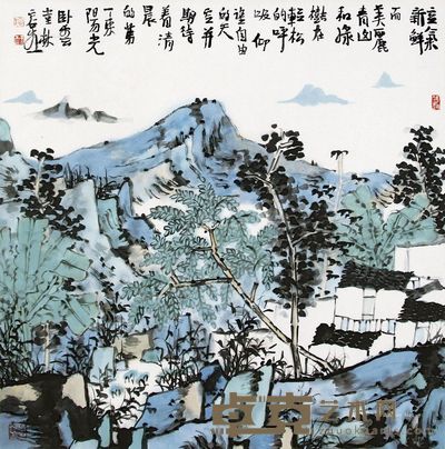 林容生 山居图 68×68cm