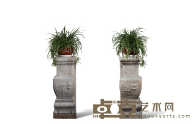 石花几(一对) 边长40厘米 高105厘米