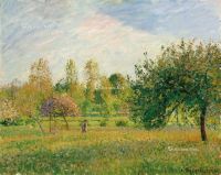 卡密尔·毕沙罗 1901年作 伊拉格尼草地；夏日、太阳、黄昏 油彩 画布