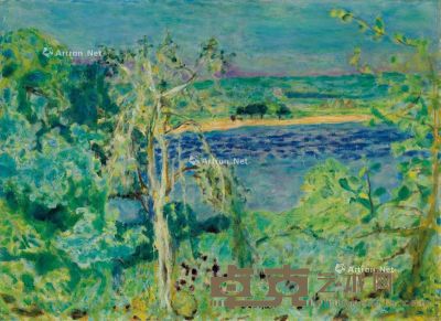 彼埃·波纳尔 1927年作 《维农地区塞纳河》（或《风中的河景》） 油彩 画布 50.2×68.3cm