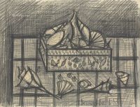 贝尔纳·布菲 1953年作 贝壳盒 铅笔 纸本