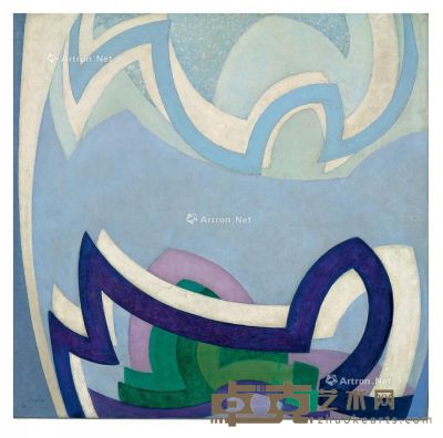 法兰提锡克·库普卡 约1925-1927年及1933年作 移动的蓝色（三） 油彩 画布 109×111cm