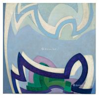 法兰提锡克·库普卡 约1925-1927年及1933年作 移动的蓝色（三） 油彩 画布