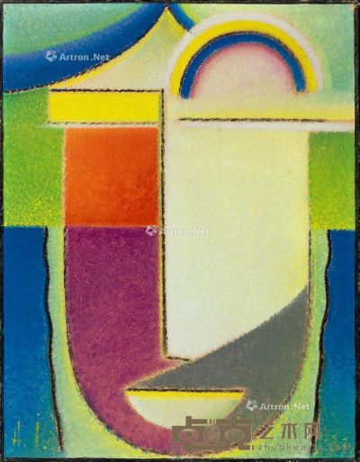 阿列克榭·冯·雅佛林斯基 1933年作 抽象头像：复活节 油彩 画板 42.8×33cm