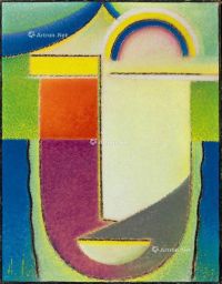 阿列克榭·冯·雅佛林斯基 1933年作 抽象头像：复活节 油彩 画板