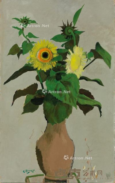 乔治·布拉克  1952年作 太阳花 油彩 画布 116×73cm