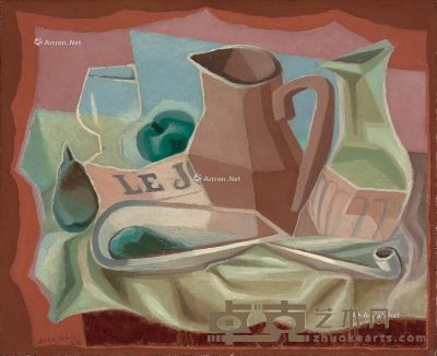 胡安·格里斯 1925年1月至7月作 水罐和玻璃瓶 油彩 画布 50×61cm