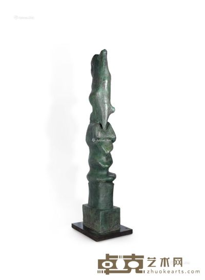 亨利·摩尔 向上的动力#7 铜雕 绿锈色 高（连底座）338cm