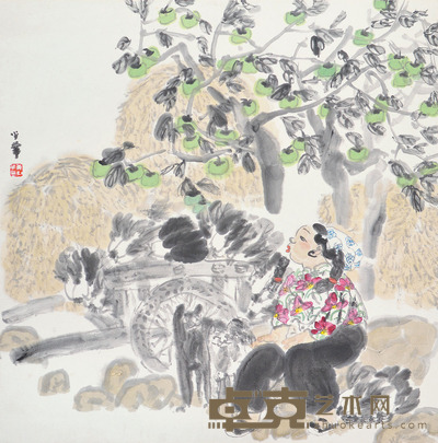 黄少华 人物 69×68cm