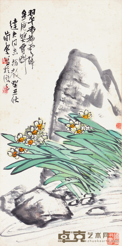 曹简楼 花鸟 68×34cm