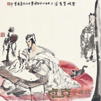 刘健 东坡著书图 68×68cm