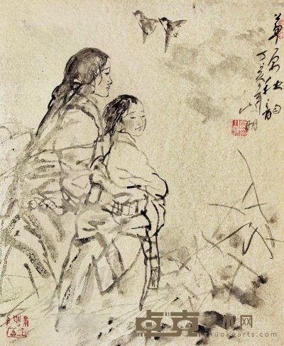 吴山明 秋韵 43×36cm