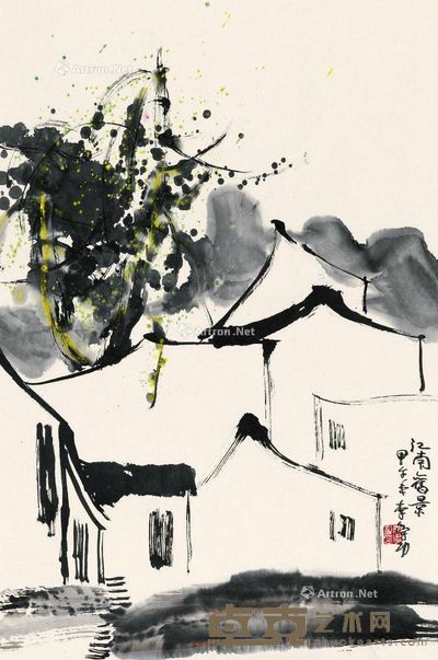 李学功 江南旧景 68×45cm