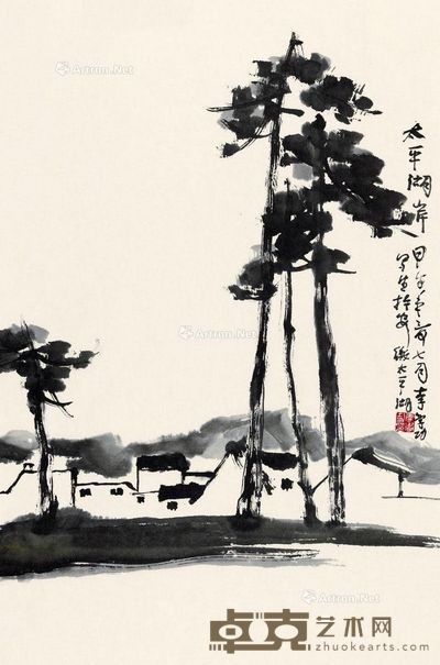 李学功 太平湖岸 68×45cm