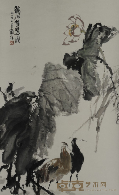 熊显林 秋风双鹭图 61×100cm约5.5平尺