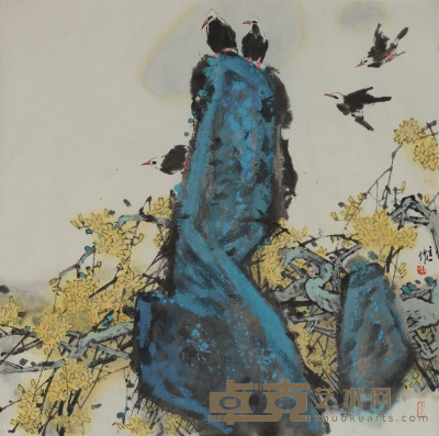 杨祖一 花鸟 69×68cm约4.2平尺