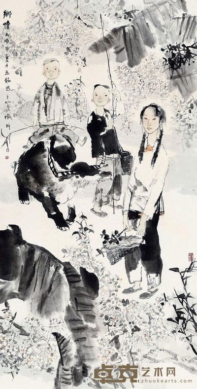 陈玉铭 乡情 139×69cm