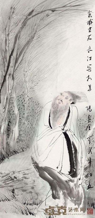 冯长江 东坡坐石 78×34cm