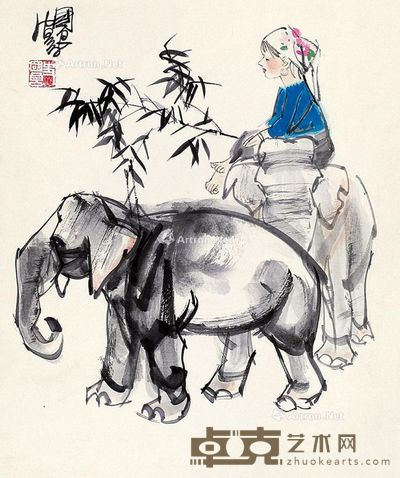 史国良 人物 45×37cm
