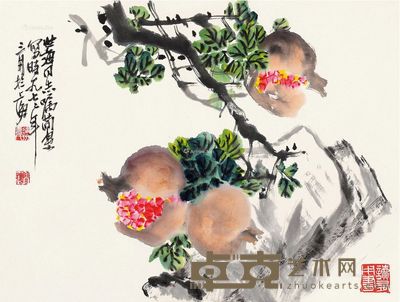 曹简楼 硕果累累 35×46cm
