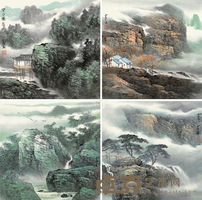 乐震文 深谷听泉册 33×33cm×10