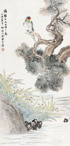 赵叔孺 水仙鹦鹉