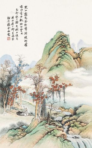 祁崑 青绿山水