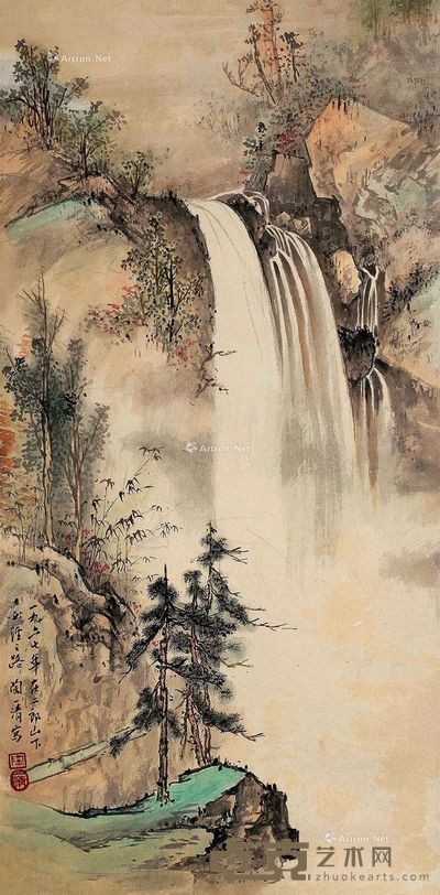 陶一清 山水 65×32cm
