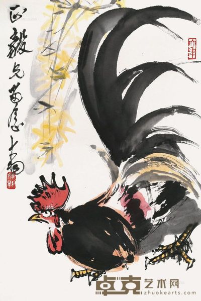 陈大羽 雄鸡图 70×46cm