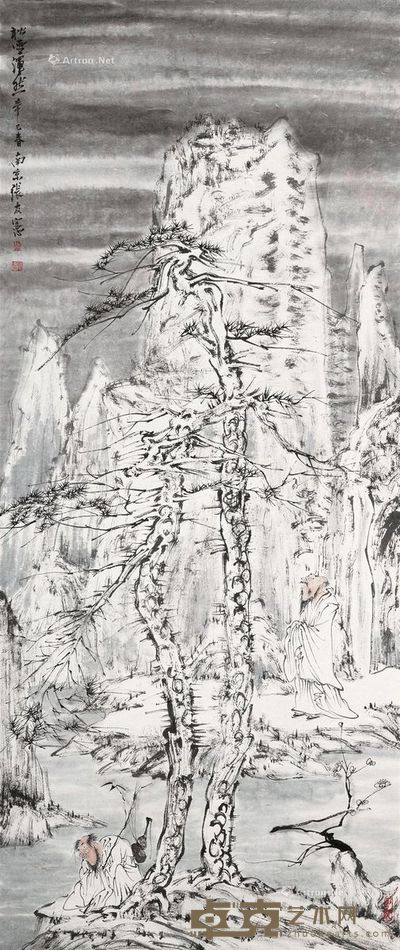 张友宪 松雪浑然 143×59cm