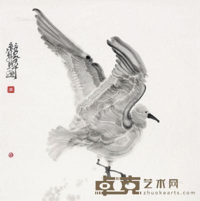 周京新 飞鸟图 68×68cm