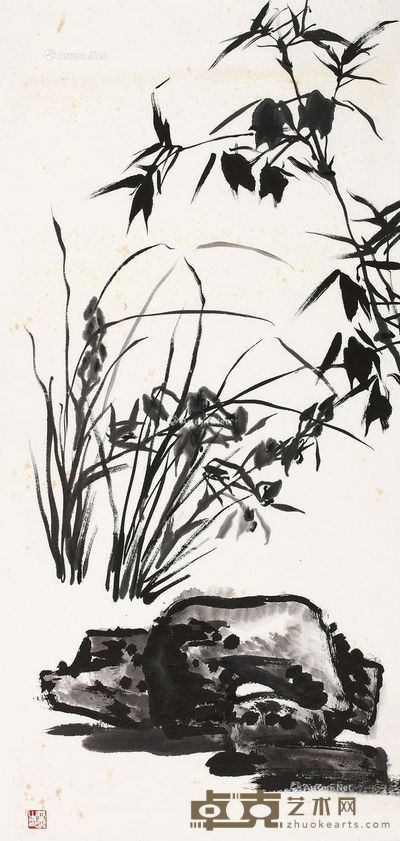 唐云 三清 96.3×44.5cm