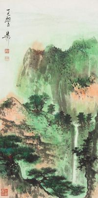 谢稚柳 松山飞瀑