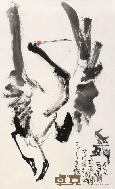 谭昌镕 鹤舞神州图 96×59.2cm