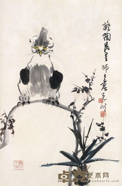 刘既明 猫头鹰 46×69cm