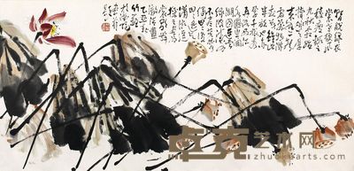 孙竹篱 残荷图 136×67cm