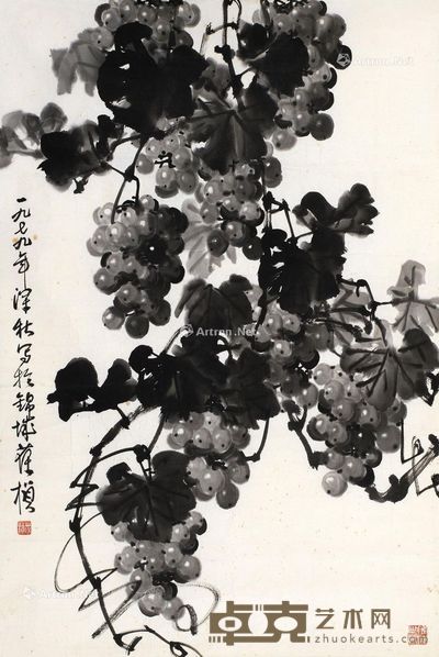 苏葆桢 墨葡萄 46×69cm