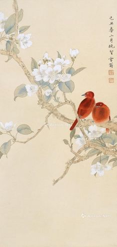 陈之佛 梨花双禽