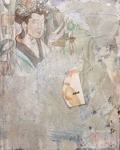 毛栗子 1991年作 敦煌壁画 油彩 画布