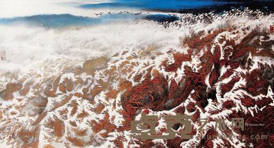 郑百重 风吹草低见牛羊 96×180cm