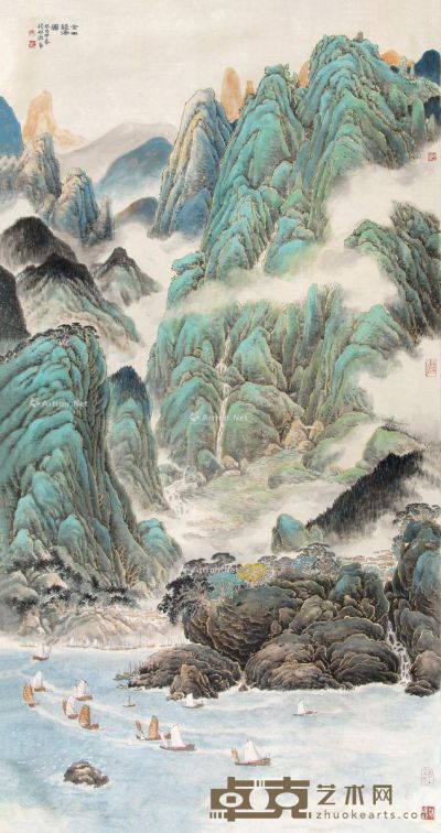 杨启舆 金山银海图 183×98cm