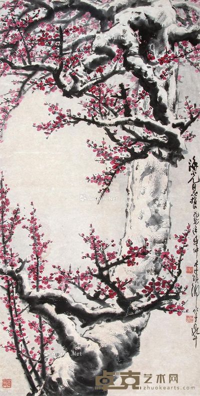 李硕卿 红梅 136×68cm