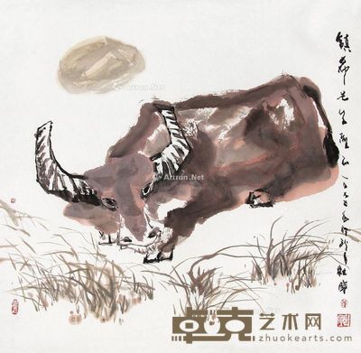 董继宁 书法·牛 书法87.5×33.5cm；画68.5×69.5cm