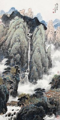 杨启舆 溪山烟霭