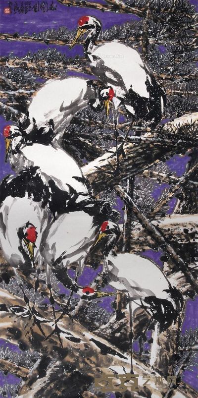 朱法鹏 松鹤图 246×120cm